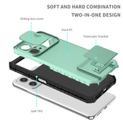 For Xiaomi Redmi Note 12 5G / Poco X5 Stereoscopic Holder Sliding Camshield Phone Case(Light Blue)