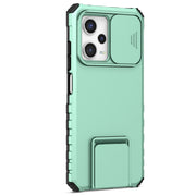 For Xiaomi Redmi Note 12 Pro 5G / Poco X5 Pro Stereoscopic Holder Sliding Camshield Phone Case(Light Blue)