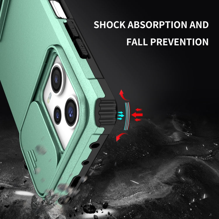 For Xiaomi Redmi Note 12 Pro 5G / Poco X5 Pro Stereoscopic Holder Sliding Camshield Phone Case(Light Blue)