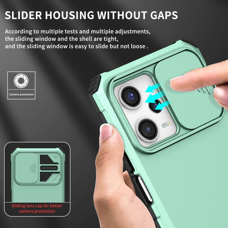For Xiaomi Redmi Note 12 Pro 5G / Poco X5 Pro Stereoscopic Holder Sliding Camshield Phone Case(Light Blue)