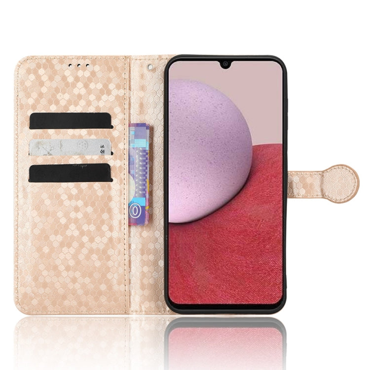 For Samsung Galaxy A24 4G Honeycomb Dot Texture Leather Phone Case(Gold)