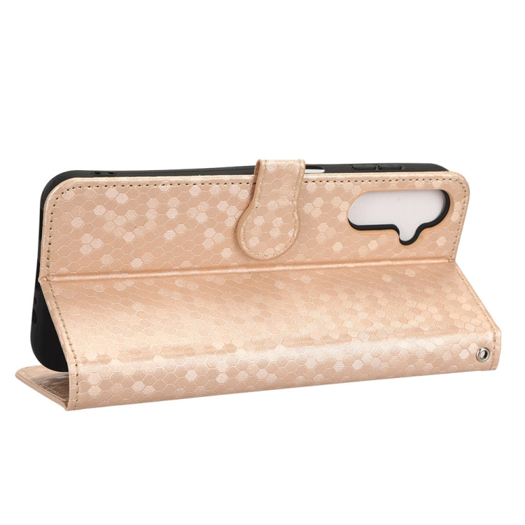 For Samsung Galaxy A24 4G Honeycomb Dot Texture Leather Phone Case(Gold)