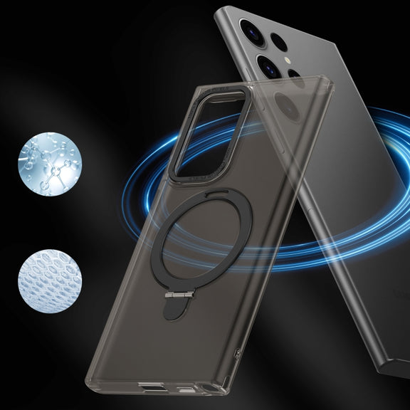 For Samsung Galaxy S23 Ultra 5G LK 3 in 1 MagSafe Magnetic Holder Phone Case(Black)