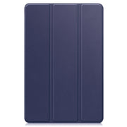 For Teclast M40 Plus Custer Pure Color 3-Fold Holder Leather Tablet Case(Dark Blue)