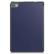 For Teclast M40 Plus Custer Pure Color 3-Fold Holder Leather Tablet Case(Dark Blue)