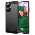 For Realme C55 Brushed Texture Carbon Fiber TPU Phone Case(Black) - Realme Cases by PMC TechLife | Online Shopping South Africa | PMC TechLife | Buy Now Pay Later Mobicred