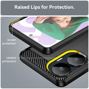 For Realme C55 Brushed Texture Carbon Fiber TPU Phone Case(Black)