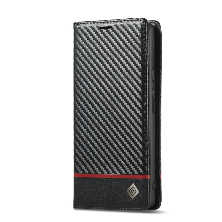 For Google Pixel 7a LC.IMEEKE Carbon Fiber Leather Phone Case(Horizontal Black)