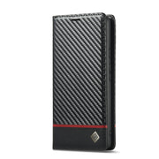 For Google Pixel 7a LC.IMEEKE Carbon Fiber Leather Phone Case(Horizontal Black)