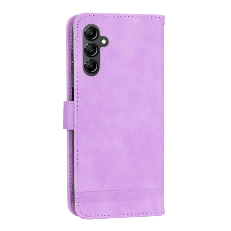 For Samsung Galaxy M14 5G Global Dierfeng Dream Line TPU + PU Leather Phone Case(Purple)