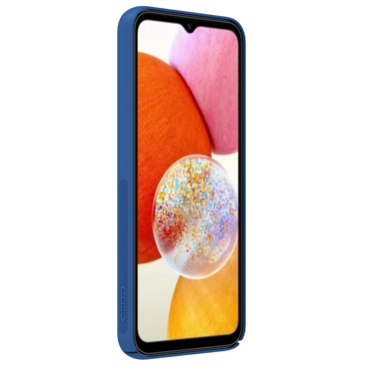 For Samsung Galaxy A14 4G NILLKIN Black Mirror Series Camshield PC Phone Case(Blue)