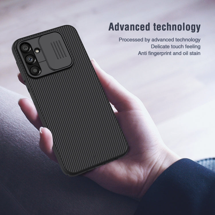 For Samsung Galaxy A14 4G NILLKIN Black Mirror Series Camshield PC Phone Case(Blue)