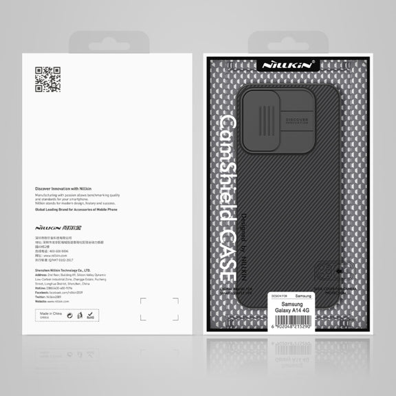 For Samsung Galaxy A14 4G NILLKIN Black Mirror Series Camshield PC Phone Case(Blue)