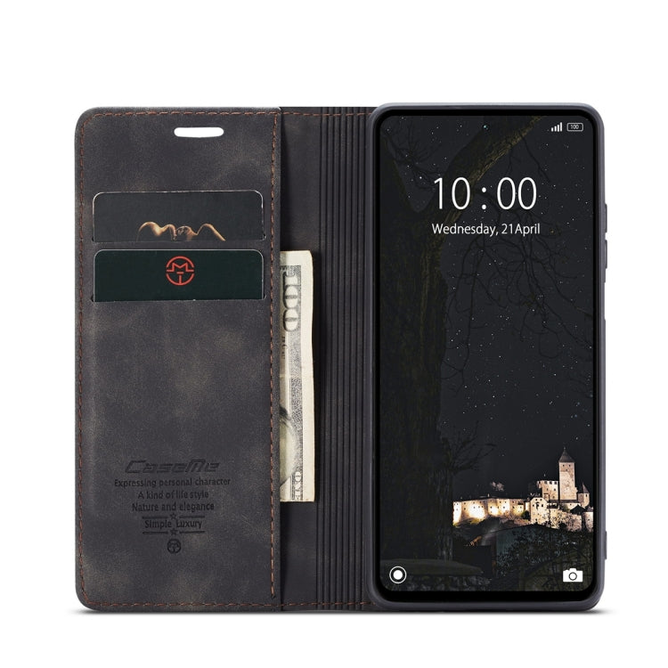 For Xiaomi Redmi Note 12 4G Global CaseMe 013 Multifunctional Horizontal Flip Leather Phone Case(Black)