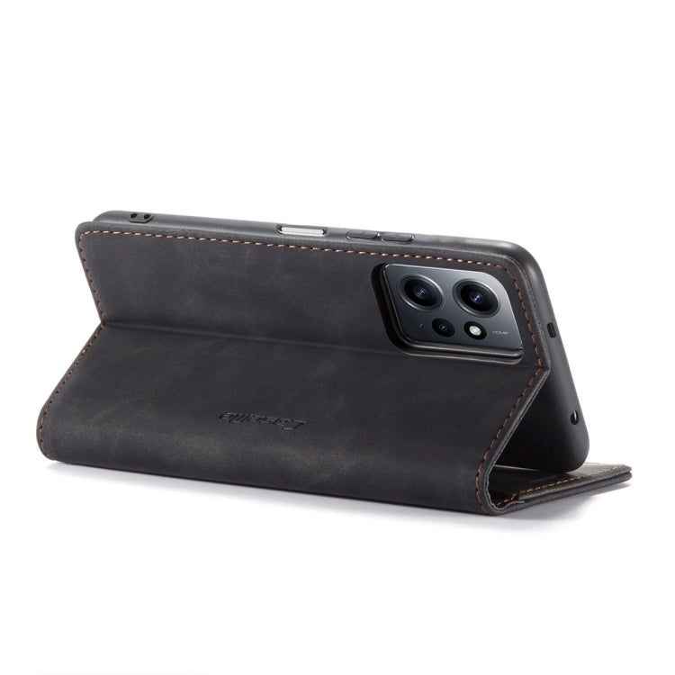 For Xiaomi Redmi Note 12 4G Global CaseMe 013 Multifunctional Horizontal Flip Leather Phone Case(Black)