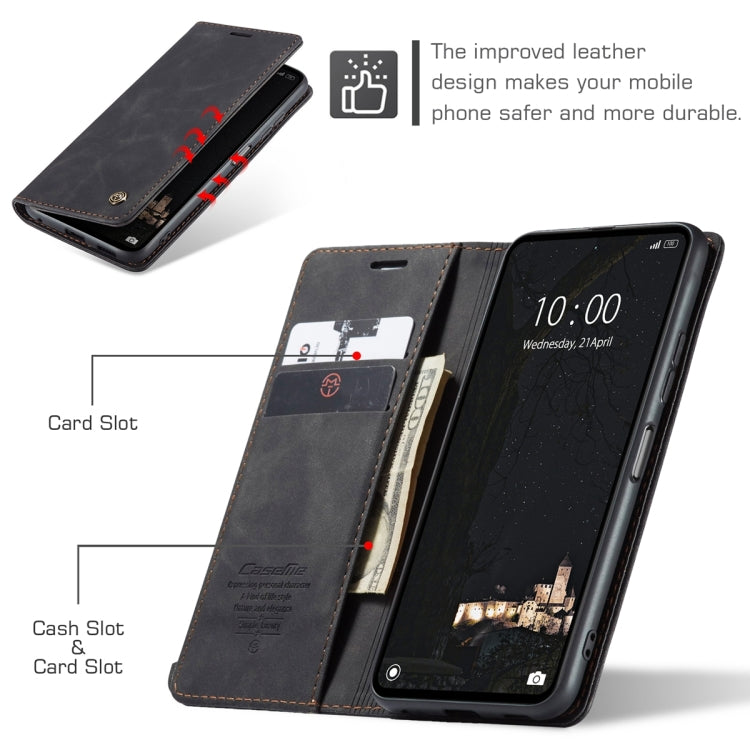 For Xiaomi Redmi Note 12 4G Global CaseMe 013 Multifunctional Horizontal Flip Leather Phone Case(Black)
