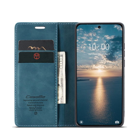 For Xiaomi 13 CaseMe 013 Multifunctional Horizontal Flip Leather Phone Case(Blue)