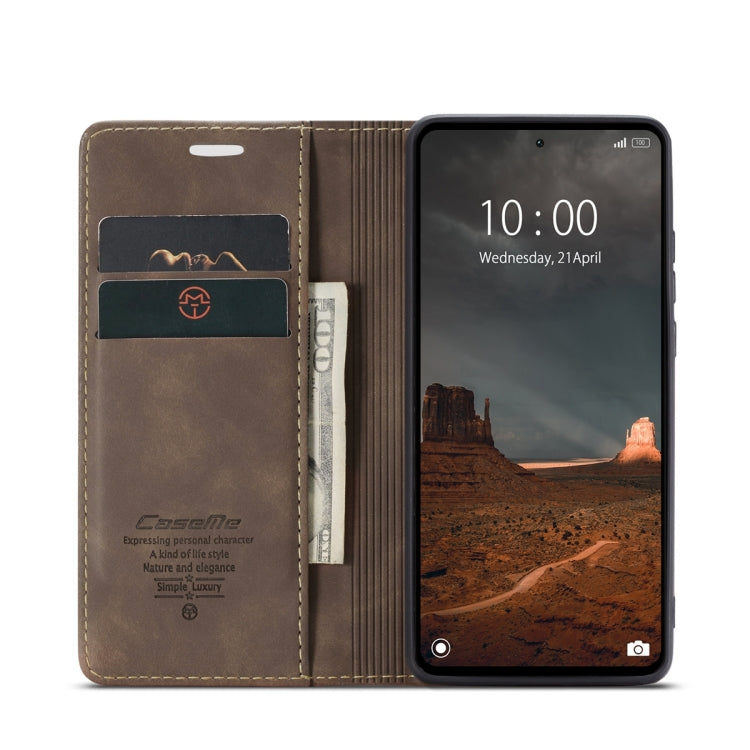 For Xiaomi Redmi 11A / 12C CaseMe 013 Multifunctional Horizontal Flip Leather Phone Case(Coffee)