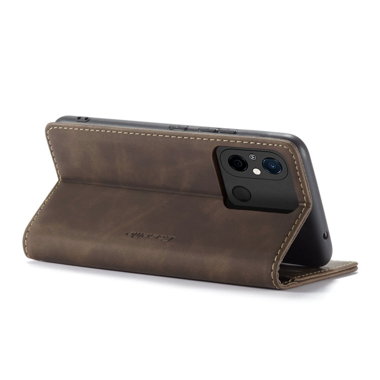 For Xiaomi Redmi 11A / 12C CaseMe 013 Multifunctional Horizontal Flip Leather Phone Case(Coffee)