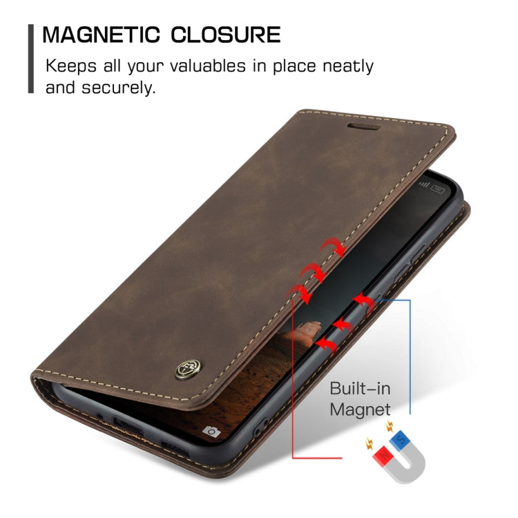For Xiaomi Redmi 11A / 12C CaseMe 013 Multifunctional Horizontal Flip Leather Phone Case(Coffee)