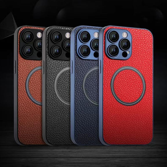 For iPhone 11 Pro Skin Feel Litchi Texture MagSafe Magnetic Phone Case(Blue)