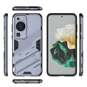 For Huawei P60 Punk Armor 2 in 1 PC + TPU Shockproof Phone Case with Invisible Holder(Grey)