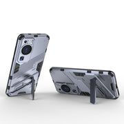 For Huawei P60 Punk Armor 2 in 1 PC + TPU Shockproof Phone Case with Invisible Holder(Grey)