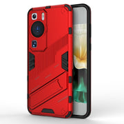 For Huawei P60 Punk Armor 2 in 1 PC + TPU Shockproof Phone Case with Invisible Holder(Red)
