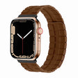 Square Two-section Leather Magnetic Watch Band For Apple Watch Series 8&7 41mm / SE 2&6&SE&5&4 40mm / 3&2&1 38mm(Saddle Brown) -  by PMC TechLife | Online Shopping South Africa | PMC TechLife