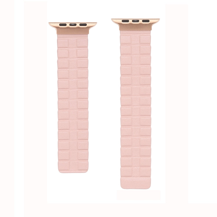 Square Two-section Leather Magnetic Watch Band For Apple Watch Series 8&7 41mm / SE 2&6&SE&5&4 40mm / 3&2&1 38mm(Saddle Brown)