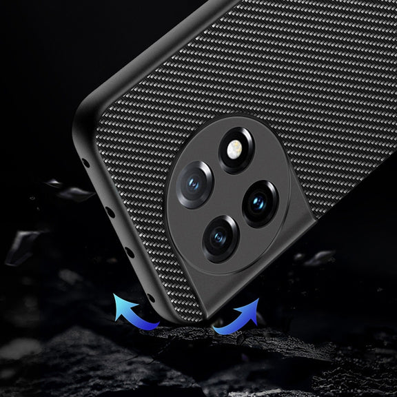 For OnePlus 11 Ultra-thin Carbon Fiber Texture Printing Phone Case(Black Blue)