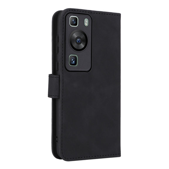 For Huawei P60 / P60 Pro Skin Feel Magnetic Flip Leather Phone Case(Black)
