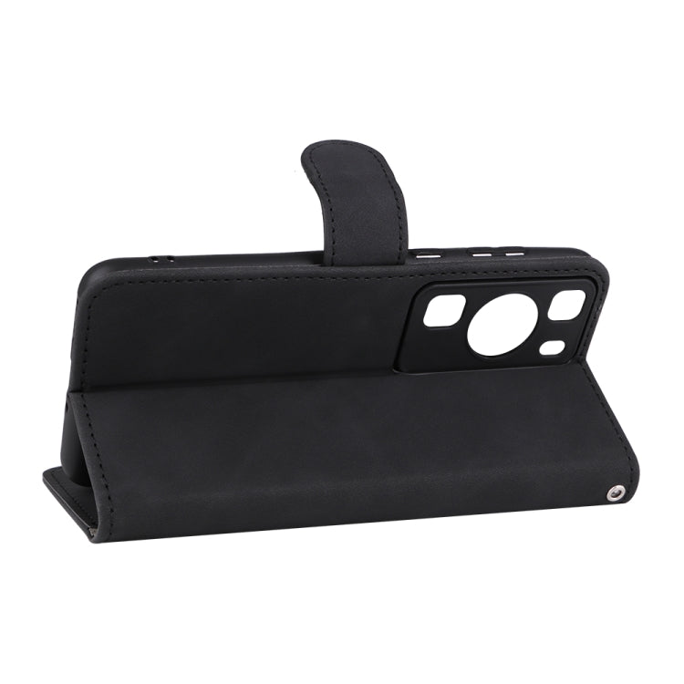For Huawei P60 / P60 Pro Skin Feel Magnetic Flip Leather Phone Case(Black)