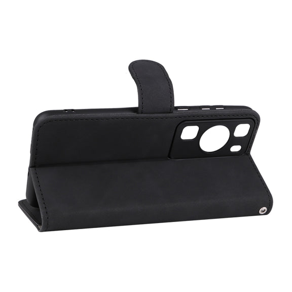 For Huawei P60 / P60 Pro Skin Feel Magnetic Flip Leather Phone Case(Black)