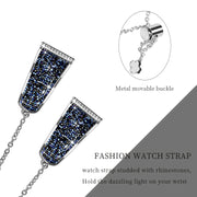 For Garmin Venu / Venu 2 Plus / Venu Sq / Sq2 20mm Diamond Chain Mental Watch Band(Blue)