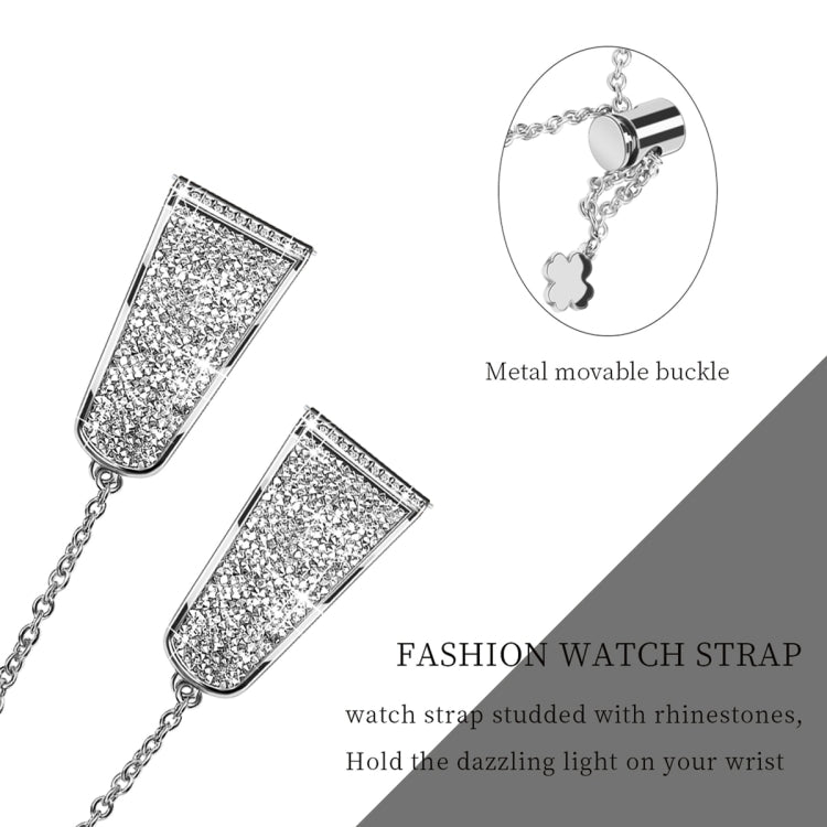 For Garmin Venu / Venu 2 Plus / Venu Sq / Sq2 20mm Diamond Chain Mental Watch Band(Silver)
