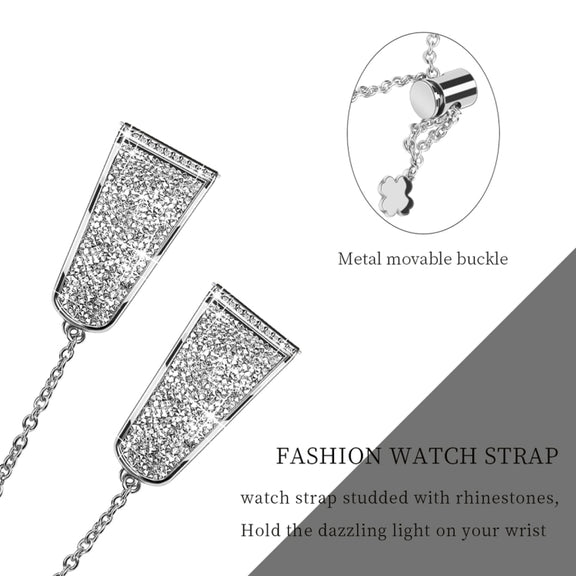For Garmin Venu / Venu 2 Plus / Venu Sq / Sq2 20mm Diamond Chain Mental Watch Band(Silver)