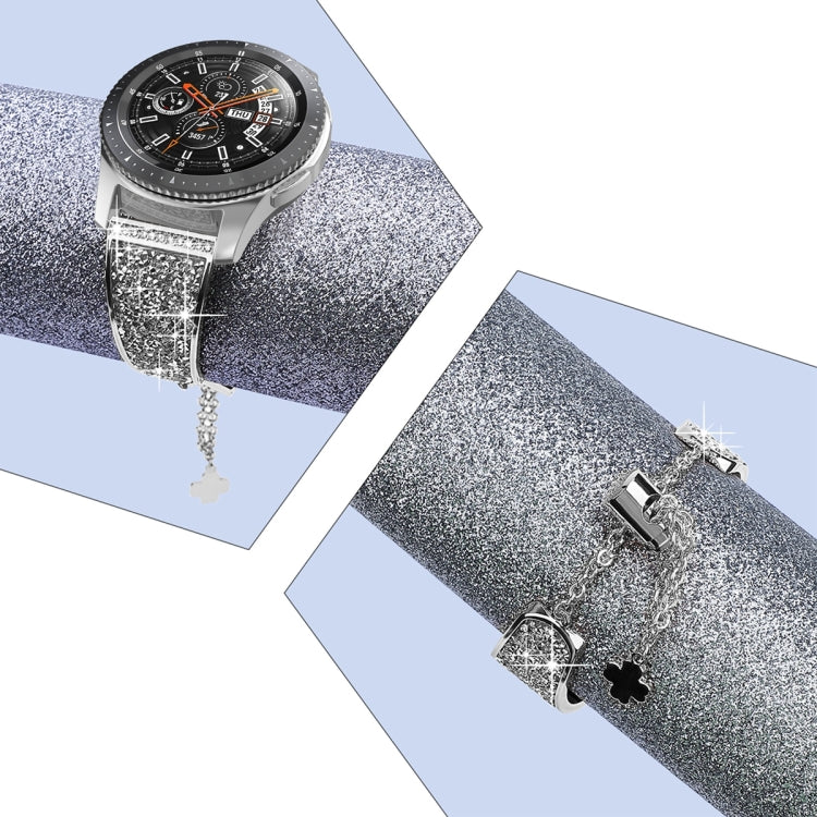 For Garmin Venu / Venu 2 Plus / Venu Sq / Sq2 20mm Diamond Chain Mental Watch Band(Silver)