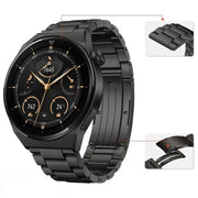 For Huawei Watch Buds / GT3 SE / GT3 Pro 22mm Universal Three Strains Ttanium Steel Watch Band(Black)