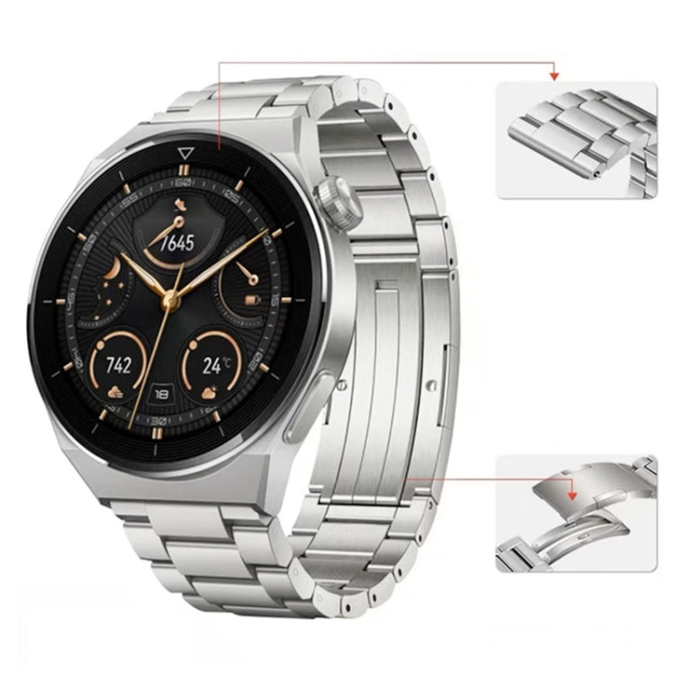 For Huawei Watch Buds / GT3 SE / GT3 Pro 22mm Universal Three Strains Ttanium Steel Watch Band(Silver)