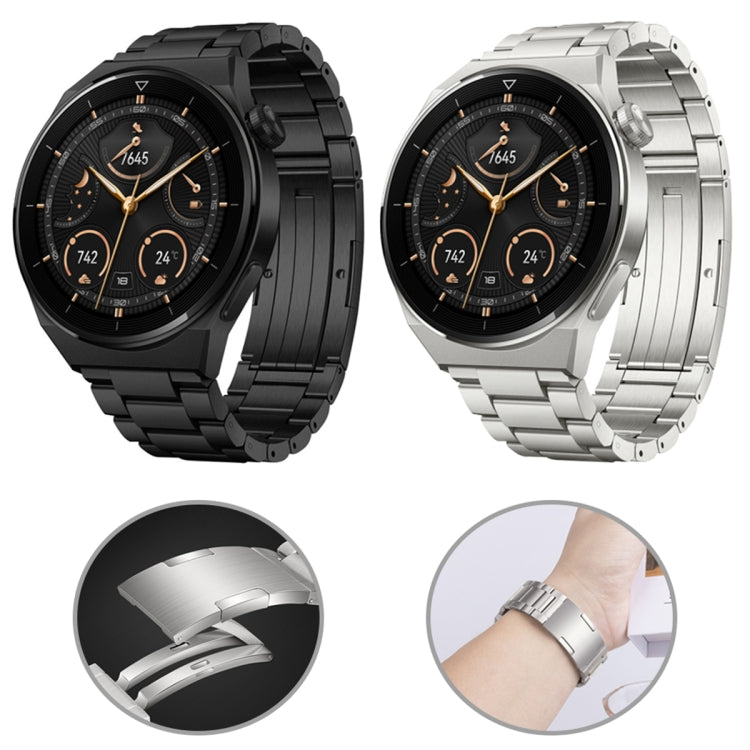 For Huawei Watch Buds / GT3 SE / GT3 Pro 22mm Universal Three Strains Ttanium Steel Watch Band(Silver)