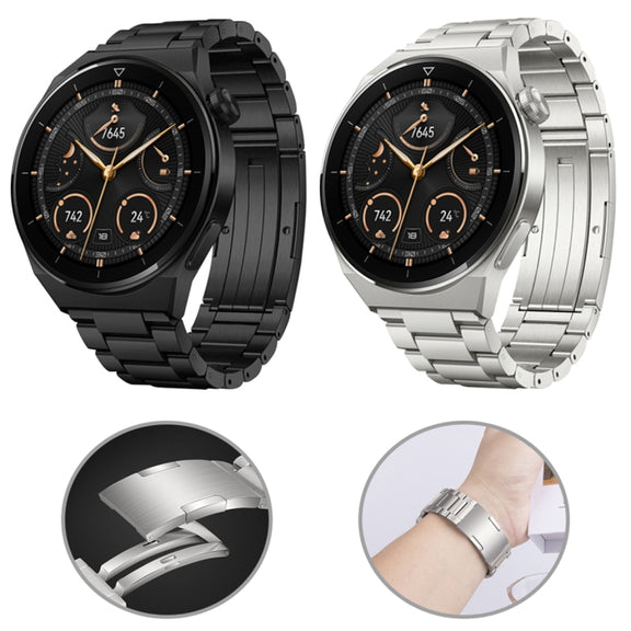 For Huawei Watch Buds / GT3 SE / GT3 Pro 22mm Universal Three Strains Ttanium Steel Watch Band(Silver)