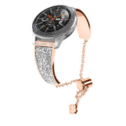 For Garmin Venu 2 / Forerunner 265 / 255 22mm Diamond Chain Mental Watch Band(Rose Gold)