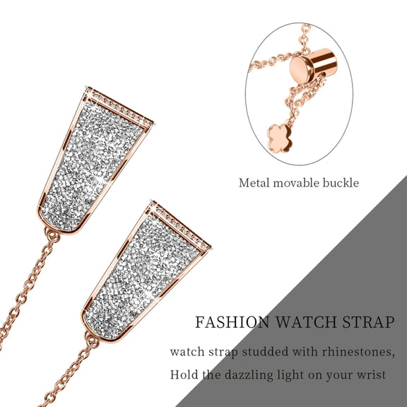 For Garmin Venu 2 / Forerunner 265 / 255 22mm Diamond Chain Mental Watch Band(Rose Gold)