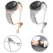 For Garmin Venu 2 / Forerunner 265 / 255 22mm Diamond Chain Mental Watch Band(Rose Gold)