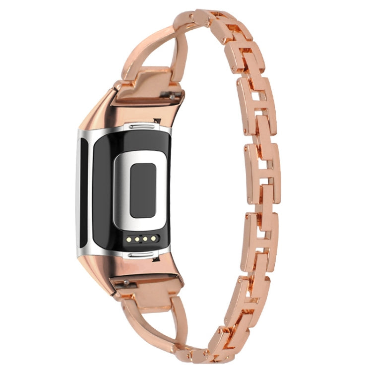 For Fitbit Charge 2 Diamond Metal Watch Band(Rose Gold)