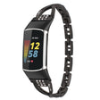 For Fitbit Charge 3 / 4 Diamond Metal Watch Band(Black) - Smart Wear by PMC TechLife | Online Shopping South Africa | PMC TechLife