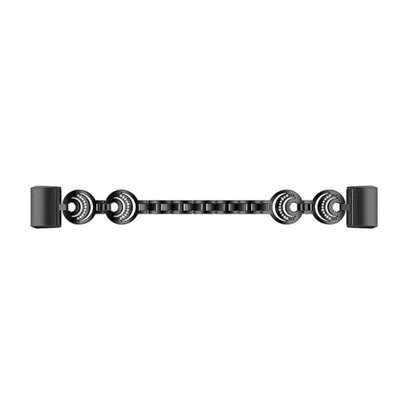 For Fitbit Charge 2 Sun Moon Star Diamond Metal Watch Band(Black)