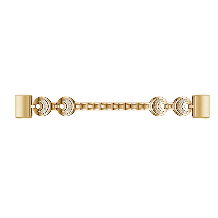 For Fitbit Charge 3 / 4 Sun Moon Star Diamond Metal Watch Band(Gold)