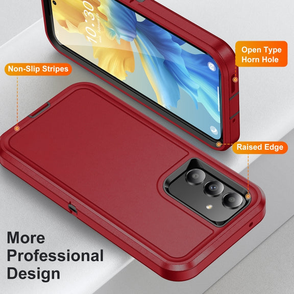 For Samsung Galaxy A54 Life Water-resistant Rugged Phone Case(Red + Black)
